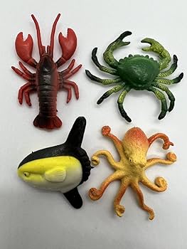 Amazon.co.jp: 恐竜海の生き物 ミニフィギュア9体セットエビ